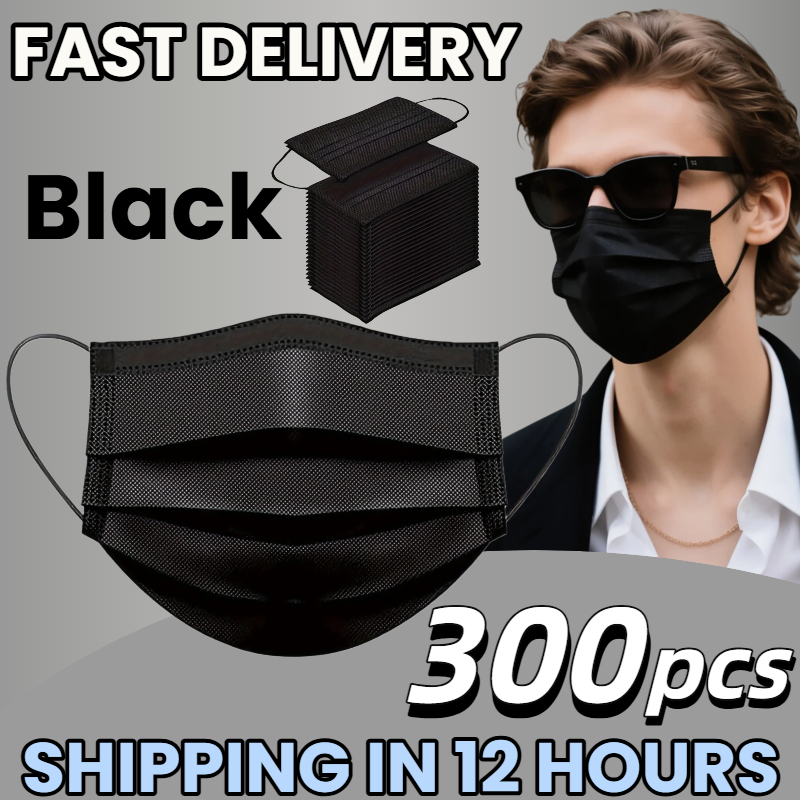 Surgical Mask - Fast Delivery! 300Pcs Thick Black Disposable