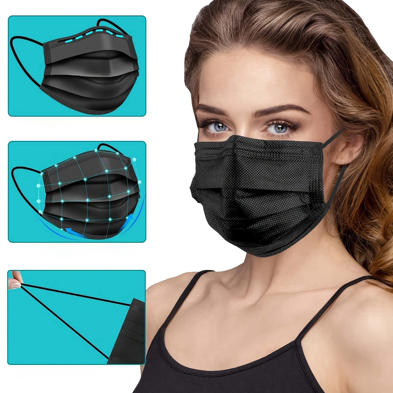 200Pcs Thick Black Disposable  - Surgical Mask recension och pris
